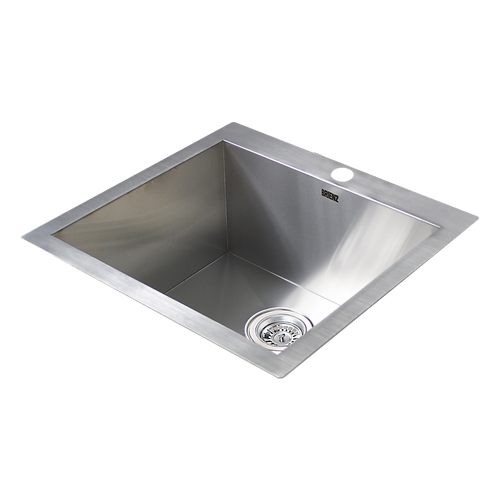 530x505mm Handmade Stainless Steel Topmount Kitchen Laundry Sink with Waste