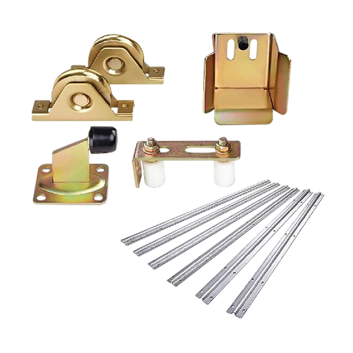 Sliding Gate Hardware Accessories Kit - 6m Track, Wheels, Stopper, Roller Guide