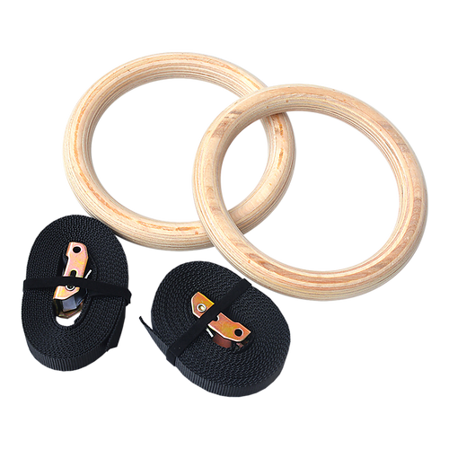 Wooden Gymnastic Rings Olympic Gym Strength Training