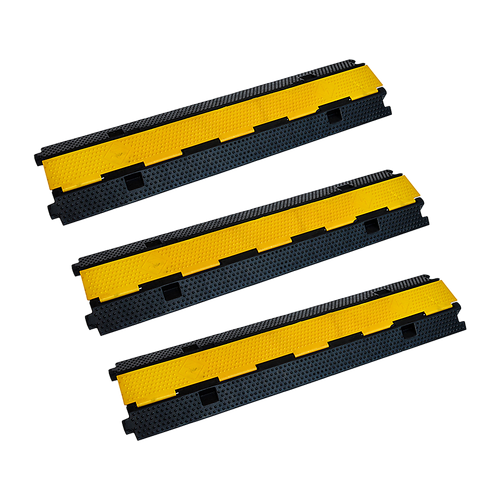 3pcs 2-Cable Rubber Electrical Wire Cover Heavy Duty Protector Dual Channel