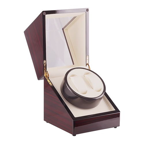 Automatic Dual Watch Winder Wood Display Box Case Motor Rotation Storage