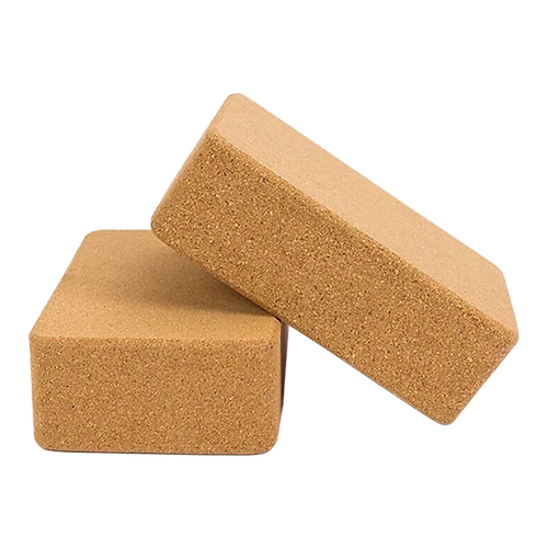 2 x Cork Yoga Block Organic Yoga Prop Accessory Exercise Brick