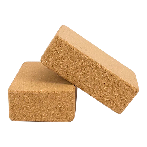 2 x Cork Yoga Block Organic Yoga Prop Accessory Exercise Brick