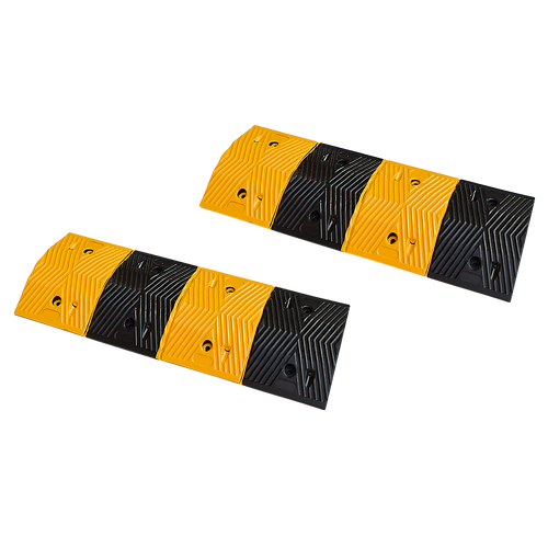 Pair of 1m Long 60T Load Rubber Speed Bump Hump Modular Speed Humps Road Hump