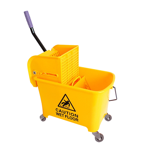 20L Deluxe Mop Wringer Bucket Side Press Janitor Commercial Cleaning
