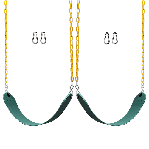 2 Pack Swings Seats Heavy Duty 66" Chain Plastic Coated Playground Swing