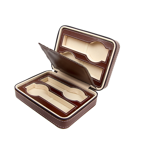 4 Watch Box Display Travel Case PU Leather