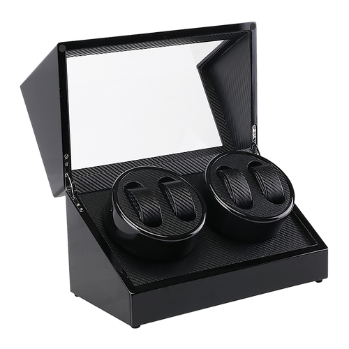 Automatic Quad Watch Winder Wood Display Box Case Motor Rotation Storage