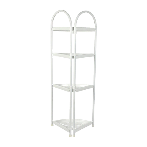Shower Corner Shelf White Caddy Bathroom Shelves Organiser Bath Storage Rack 4