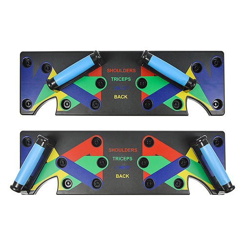 9 in 1 Push Up Board Yoga Bands Fitness Workout Train Gym Exercise Pushup Stand
