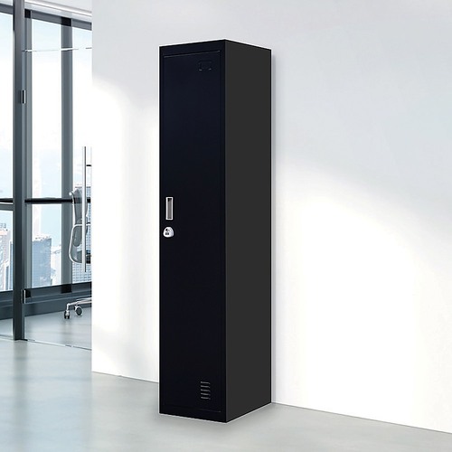 3-Digit Combination Lock One-Door Office Gym Shed Clothing Locker Cabinet Black