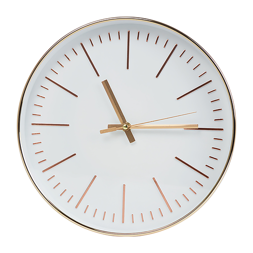 Modern Wall Clock Silent Non-Ticking Quartz Battery Operated Gold
