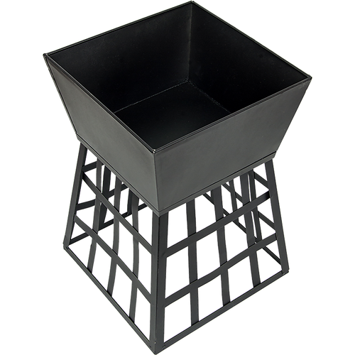 Black Fire Pit Square Log Patio Garden Heater Outdoor Table Top BBQ Camping