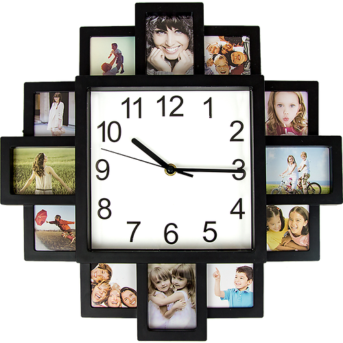 Photo Frame Clock Picture Collage 12Picture Display Photowall