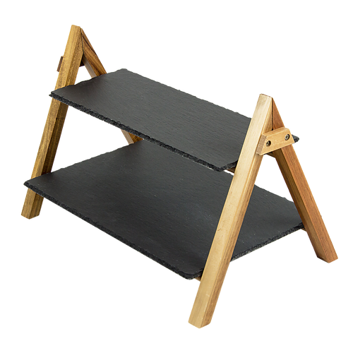 Party 2 Tier Cake Stand Slate Wedding Tiered Serving Stand Afternoon Tea