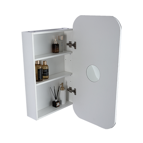 Rectangle Wall Hung Bathroom Mirror Shaving Cabinet Vanity Matte White