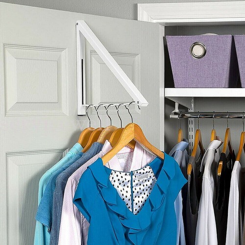 Folding Wall Mount Retractable Clothes Hanger Laundry Drying Rack Organiser