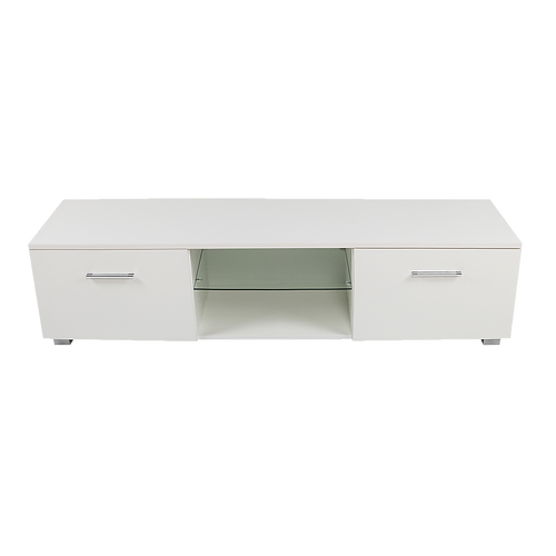 Darton TV Cabinet Entertainment Unit Stand High Gloss Storage Shelf 140cm White