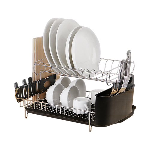 Dish Drying Rack Drainer Cup Plate Holder Cutlery Tray Kitchen Organiser