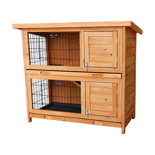 Large Rabbit Hutch with BASE Chicken Coop 2 Storey Guinea Pig Pet Cage House