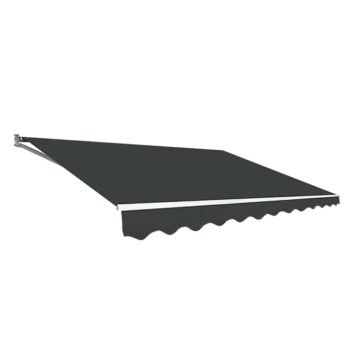 Outdoor Folding Arm Awning Retractable Sunshade Canopy Grey 3.0m x 2.5m