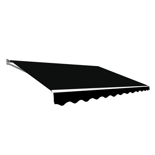 Outdoor Folding Arm Awning Retractable Sunshade Canopy Black 3.0m x 2.5m