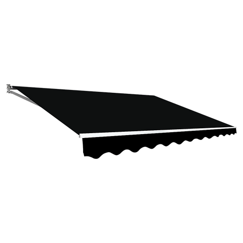 Outdoor Folding Arm Awning Retractable Sunshade Canopy Black 4.0m x 2.5m