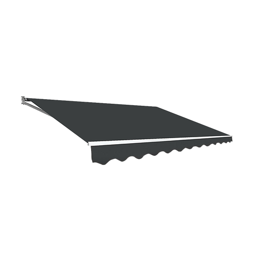 Outdoor Folding Arm Awning Retractable Sunshade Canopy Grey 4.0m x 3.0m