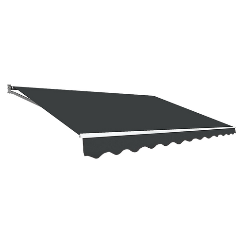 Outdoor Folding Arm Awning Retractable Sunshade Canopy Grey 5.0m x 3.0m