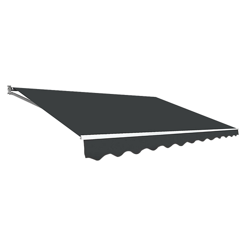 Outdoor Folding Arm Awning Retractable Sunshade Canopy Grey 5.0m x 3.0m