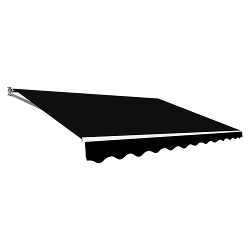 Outdoor Folding Arm Awning Retractable Sunshade Canopy Black 5.0m x 3.0m