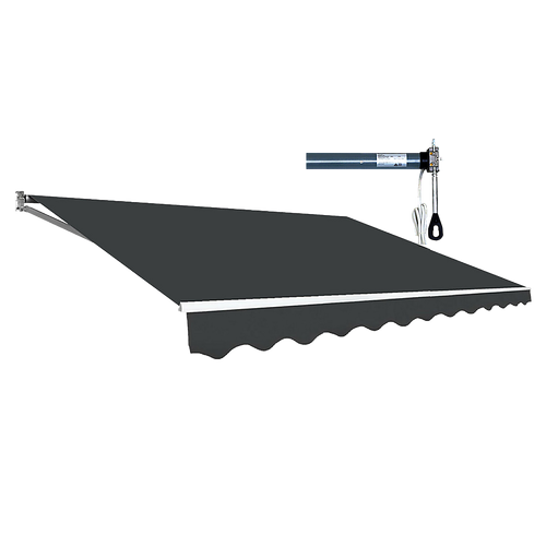 Motorised Outdoor Folding Arm Awning Retractable Sunshade Canopy Grey 4.0m x 2.5m