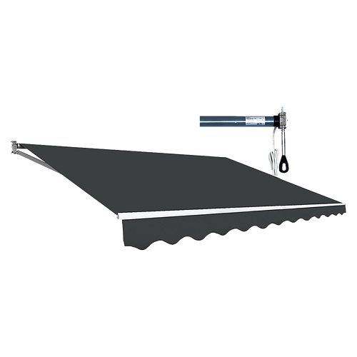 Motorised Outdoor Folding Arm Awning Retractable Sunshade Canopy Grey 4.0m x 3.0m