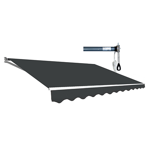 Motorised Outdoor Folding Arm Awning Retractable Sunshade Canopy Grey 5.0m x 2.5m