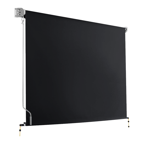 Retractable Straight Drop Roll Down Awning Garden Patio Screen 2.1X2.5M