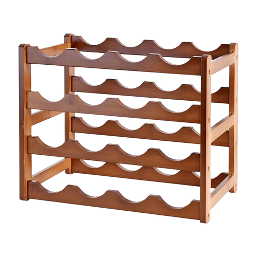Bamboo Stackable Modular Freestanding Countertop Wine Shelf Rack