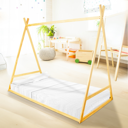 Kids Tent Montessori Toddler Floor Bed Wooden Bedframe