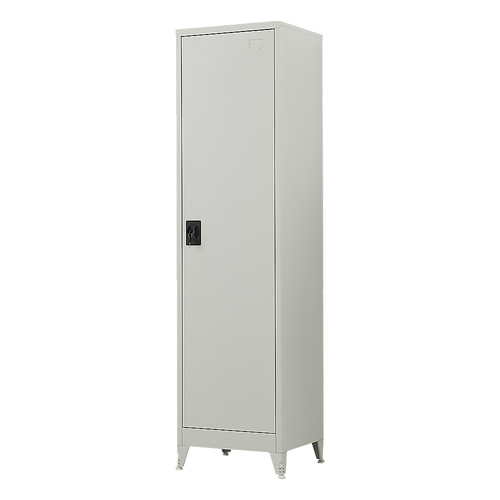 Single-Door Metal Tall Cabinet Shelf Storage for Home Office Gym