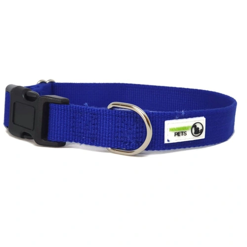 100% Pure Bamboo Fibre Dog Collar Plastic Buckle - Moondidley Pets Large Navy