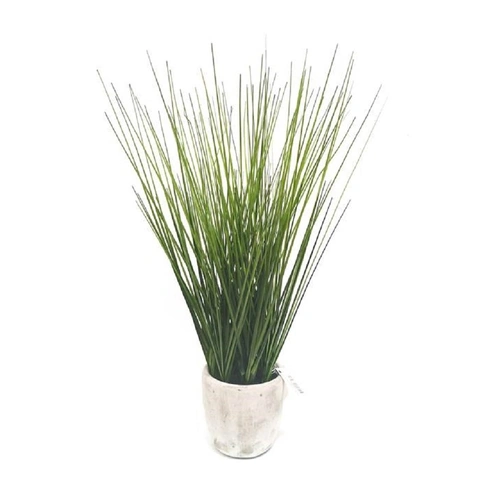 Artificial Grass in cement vase