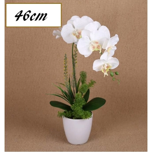 Artificial One Stem Orchid In Plastic Pot 10x46cm