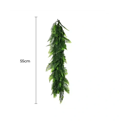 Artificial Extendable Hanging Bracken Fern Garland UV Resistant 55cm