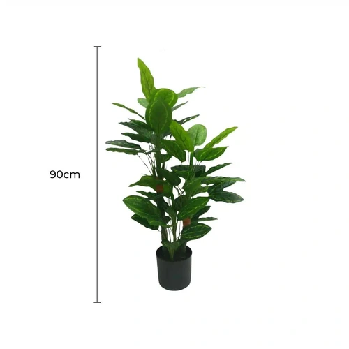 Premium Artificial Cordyline Fructicosa Green / Ti Plant 90cm