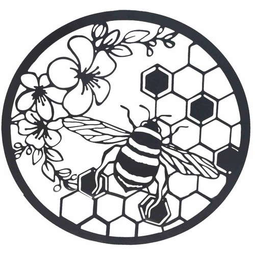 Beehive Producing Honey Metal Wall Art 60cm