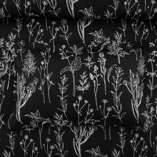 Floral Leaves Comforter Set, King Size, Microfiber Quilted Bedding with Pillowcase