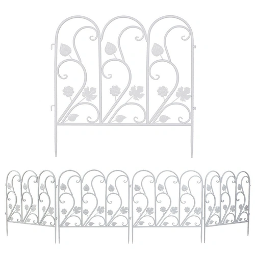 5PCS Decorative Garden Fence Folding Patio Fences Rustproof 59.5x62cm Landscape