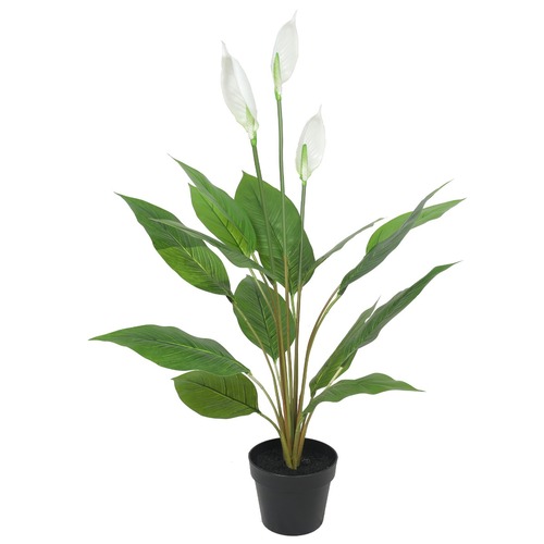 Artificial Flowering White Peace Lily / Calla Lily 95cm