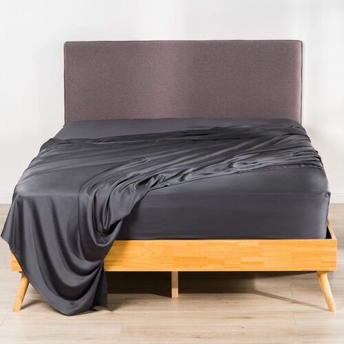 Better Dream 100% Organic Bamboo Fitted Sheet Set Charcoal King Single