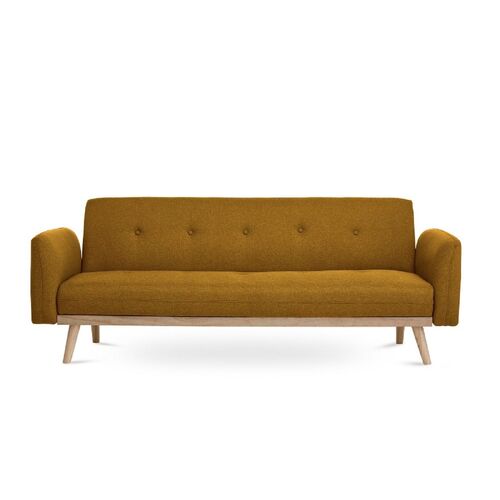 Nicholas 3-Seater Yellow Foldable Sofa Bed