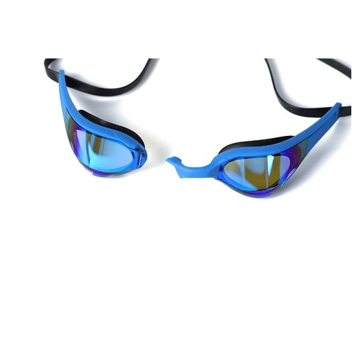 Adult blue mirrored lens swimming goggles